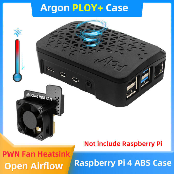 Argon Poly Case Raspberry Pi 4 Vented ABS Shell Removable Cover Open