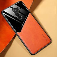 เคสสำหรับ Redmi 9 /Poco M2สำหรับโทรศัพท์หนังหรูหราอะคริลิคสีตัดกันปกป้องกล้อง Alas Magnetik กันกระแทกกันรอยขีดข่วนฝาหลัง