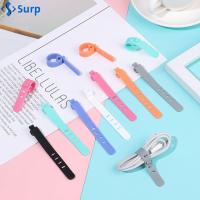 SURP 5pcs นุ่มดี ที่เก็บของ หูฟัง สายหูฟัง ptotector คลิปสายไฟ ผูกสาย USB 4รูม้วนเก็บสาย