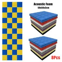 ✢❡ 8Pcs/Set 50x50x3cm Studio Acoustic Foam Soundproof Foam Sound Absorption Treatment Panel Sound Wedge Protective Sponge 6 Colors