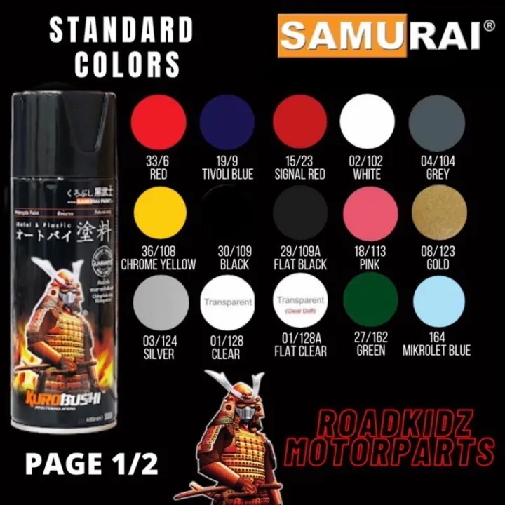 SAMURAI PAINT STANDARD COLORS & PRIMER Lazada PH