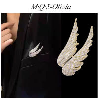 M·Q·S-Olivia    เข็มกลัดคริสตัล  ประดับไข่มุก และพลอยเทียม ป้องกันแสงสะท้อน เครื่องประดับ สําหรับผู้หญิง