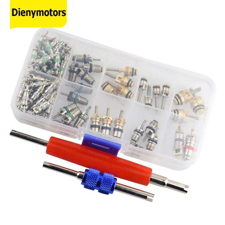 102Pcs Car Air Conditioner Valve Cores Assortment R134A AC Shrader