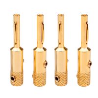 4Pcs Banana Plug Connector Corrosion-Resistant Banana Connector for Audio Video Amplifier Speaker Cable Jack