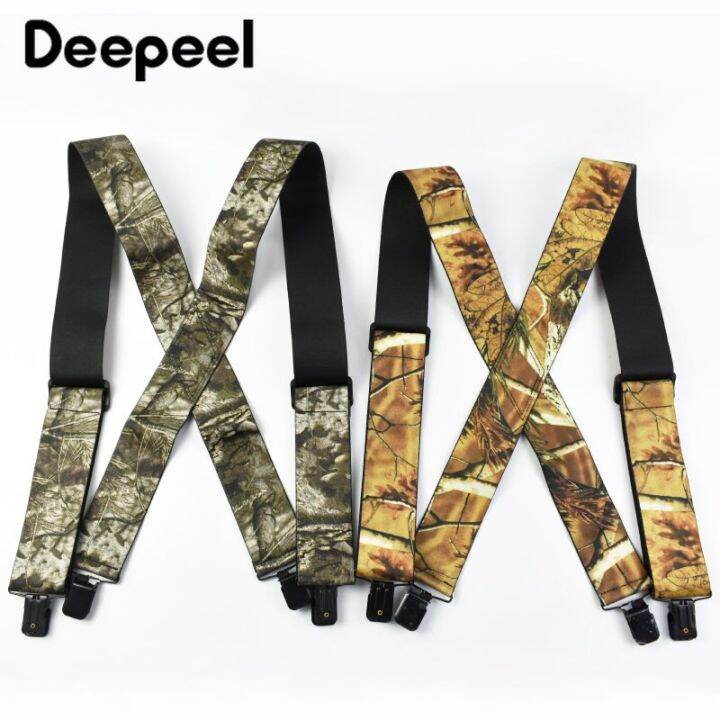 deepelปอก5-115ซม-สายเอี๊ยมลายพรางของผู้ชาย-x-type-4คลิปปรับได้สายเอี๊ยมรัดกางเกงสำหรับบุรุษยืดหยุ่นได้กว้างชายแฟชั่น-jockstrap