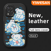 YIWESAN เคส A22ปลอกสำหรับ Samsung 4G M22 A22 5G A23 A13ลายการ์ตูนสุนัขสีขาวดีไซน์ใหม่เคสโทรศัพท์นุ่มหนังฝาปิดด้านหลังเลนส์เต็มรูปแบบเคสป้องกันกล้องกันกระแทก