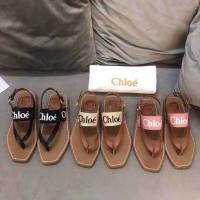 2022 CHLOÉˉopen toe new square toe sandals womens all-match leather flip-flops beach flip-flops flat shoes