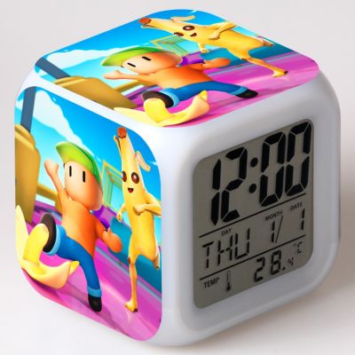 ZZOOI Stumble Guys Figuras Model LED Colorful Flash Light Alarm Clock Stumble Guys Anime action & toy figures