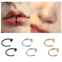 Fake Nose Ring Sexy C Lip Ring Stainless Steel Piercing Nostril Hoop Piercing Stud Accessories Body Piercing Jewelry For Womem Body jewellery