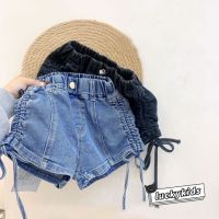 Fashion Kids Girls Drawstring Design Denim Shorts Summer Baby Girls Elastic Waist Shorts