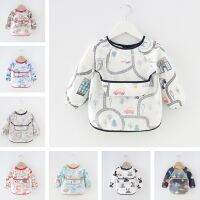 【YD】 Baby Bandana Bibs Colorful Cartoon Infant Eating Children Sleeve Apron Feeding Bib