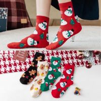 Christmas Socks Woman Funny Santa Claus Christmas snowman Socks Kawaii Cartoon Animal Girl Cute Novel Christmas Gift Warm Socks Socks Tights