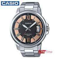 Casio standard นาฬิกาข้อมือผู้ชาย สายสแตนเลส รุ่น MTP-E130D-1A2VDF (สีพิงค์โกล์)