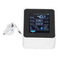 5 in 1 TVOC Temperature Humidity HCHO CO2 Tester Air Quality Monitor Bluetooth APP Carbon Dioxide Detector USB Charging