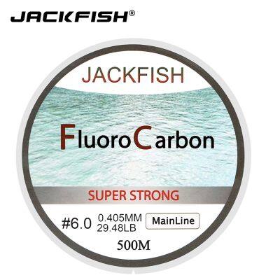 แจ็กฟิชขายดีเอ็นตกปลาฟลูออโรคาร์บอนยาว500เมตร,5-32LB ทดสอบคาร์บอนไฟเบอร์เส้นผู้นำ0.165-0.46มม. เอ็นตกปลาแมลงวันเพสก้า