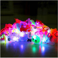 aiqiu 10ชิ้น/ล็อตเด็กน่ารักไฟ LED ขึ้นกระพริบ Finger Rings GLOW PARTY โปรดปราน