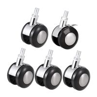 uxcell 1-8pcs Furniture Office Chair Casters Alloy Plastic 1.5 inch 2 inch Twin Wheel M8 x 15mm Threaded Stem Swivel Caster Furniture Protectors  Repl