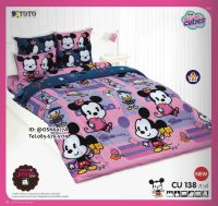 TOTO ?CU138? มินนี่เม้า Minnie Mouse ชุดผ้าปูที่นอน ชุดเครื่องนอน ผ้าห่มนวม  ยี่ห้อโตโตแท้100%