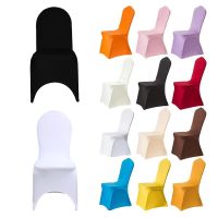 10PCS Chair Cover Cloth Wedding White Chair Covers Reataurant Banquet Hotel Dining Party Lycra Polyester Spandex Outdoor Sofa Covers  Slips