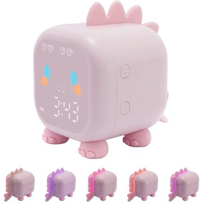 ☬✜ Kids Alarm Clock Digital Alarm Clock for Kids Bedroom Cute Dinosaur Bedside Clock Childrens Sleep Trainier Wake Up Light Night Light with USB Alarm Clock for Boys Girls Birthday Gifts