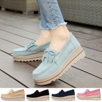 Suede Leather on Sneakers Breathable Platform Shoes