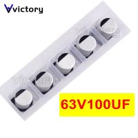 10PCS Electrolytic capacitor 63V100UF 10*10mm SMD aluminum electrolytic capacitor 100uf 63v Electrical Circuitry Parts