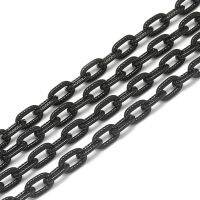 5M/lot 8mm Long Black Unwelded Aluminum Cable Chains Oval Shape Extended Chain for Jewelry Making Supplies