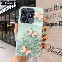 ฝาครอบ เคสโทรศัพท์ Realme C51 C53 เคสแบบนิ่มใสแวววาวผีเสื้อรูปดาวพระจันทร์เคสสำหรับ Realme C51 C53 เคส