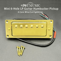 4-teras 6-lubang ขนาดเล็ก Wayar Gitar Humbucker Pickup สำหรับ Gitar LP HitamemasChrome (Leher Jambadalah Sejagat)