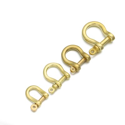 Quality Stainless Steel Shackle Fob Screw Joint Connector D Bow Staples Keychain Hook Solid Brass Carabiner Key Ring