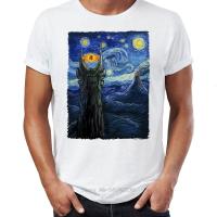 เสื้อยืดลําลอง แขนสั้น พิมพ์ลาย Vincent Van Gogh The Starry Night สําหรับผู้ชาย  R2QI