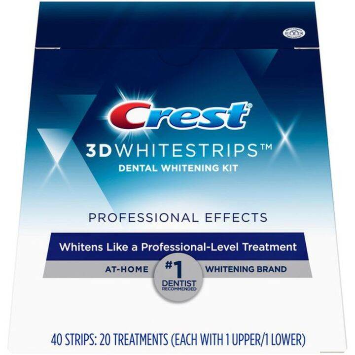 Crest 3D White Strips Dental Whitening Kit, Professional Effects, 40 Strips, 20 TreatmentsyCu