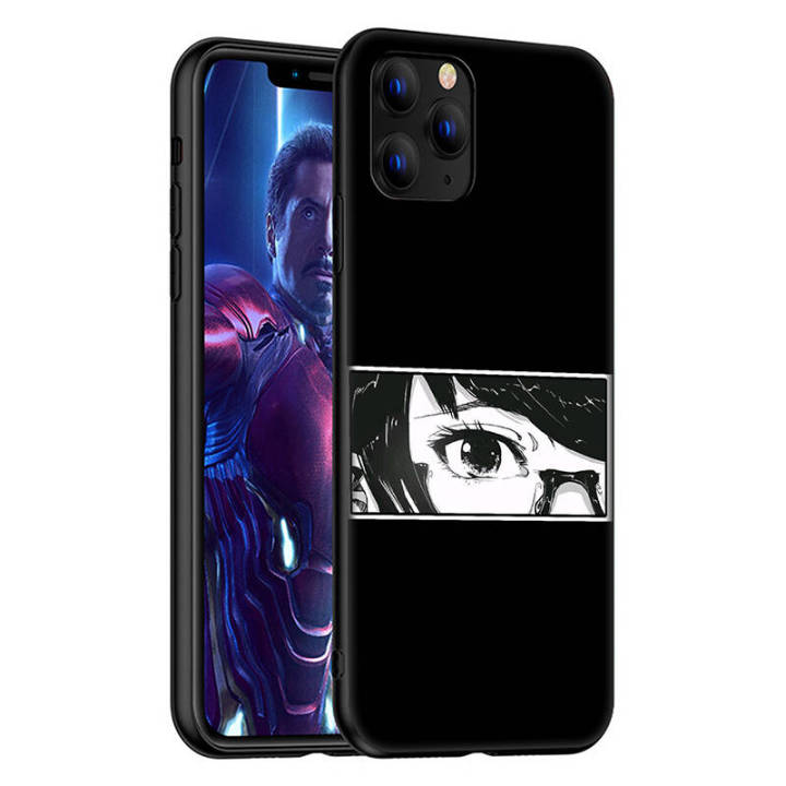 casing-หรับ-iphone-11-12-mini-x-xs-xr-pro-max-6-6s-7-8-6-7-8-plus-5-5s-se-2020-anime-girls-aesthetic-eyes-pattern-phone-เคสโทรศัพท์-อ่อนนุ่ม-tpu-black-ปก