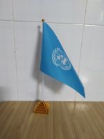 United Nations UN Table Desk Flag ธง14*21ซม./ธงพลาสติกหรือถ้วยดูดให้คุณเลือกจัดส่งฟรี