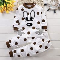 2022 Newborn Kids Boys Girls Pajama Sets Cartoon Long Sleeve Cute T-Shirt Tops with Pants Toddler Baby Autumn Sleeping Clothes