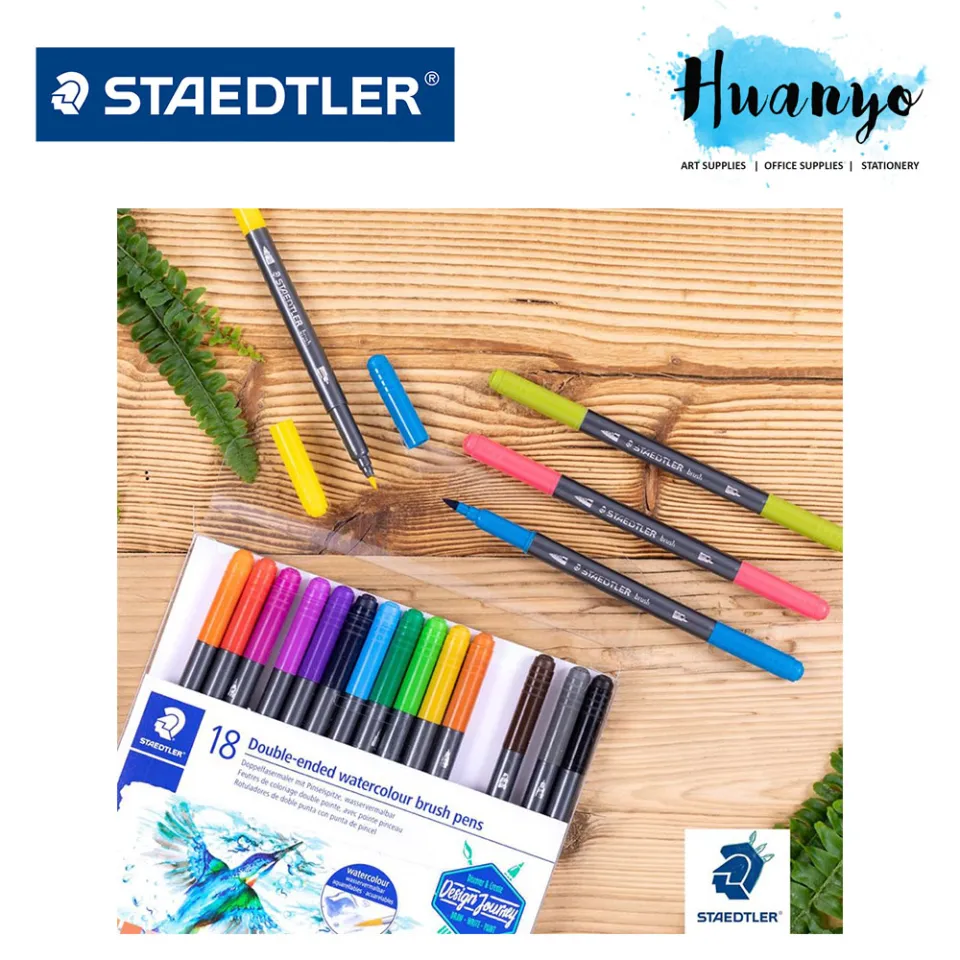 Staedtler Double-Ended Watercolour Brush Pens Set of 36