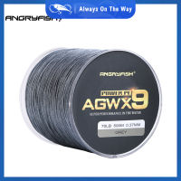 ANGRYFISH Diominate X9 PE สาย9เส้นสานถัก500เมตร/547yds ซุปเปอร์แข็งแกร่งสายการประมง15LB-100LB สีเทา