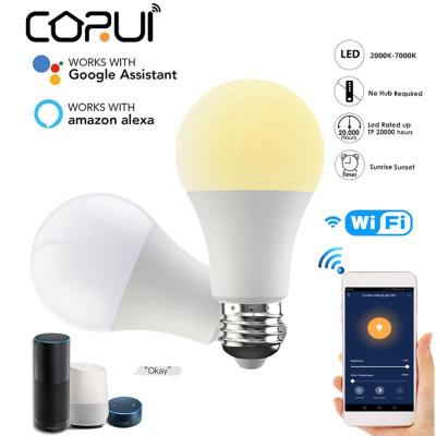 Corui Smart Wifi หลอดไฟ B22 E27 15W Coldm; หลอดไฟไฟอัจฉริยะอบอุ่นหรี่แสงหลอดไฟการควบคุมด้วยเสียงเข้ากันได้กับ Alexa Google Home