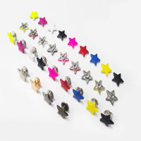 10 ชุดโลหะดาว Rivets พร้อมสกรู Punk Screwback Studs สีเพิ่มเติมกระเป๋าเสื้อผ้ารองเท้าหมวกเข็มขัดหนัง DIY Decor-Shief