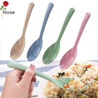 ROSE Eco Friendly Wheat Straw Kitchen Long Handle Soup Spoon Portable New Flatware Kids Tableware