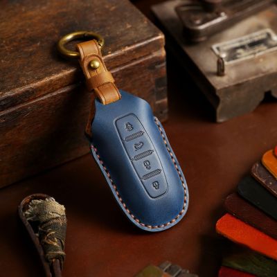 New Luxury Leather Car Key Case Cover Fob Protector Accessories Keyring for Ford Equator 2021 Keychain Holder Shell Bag Handmade