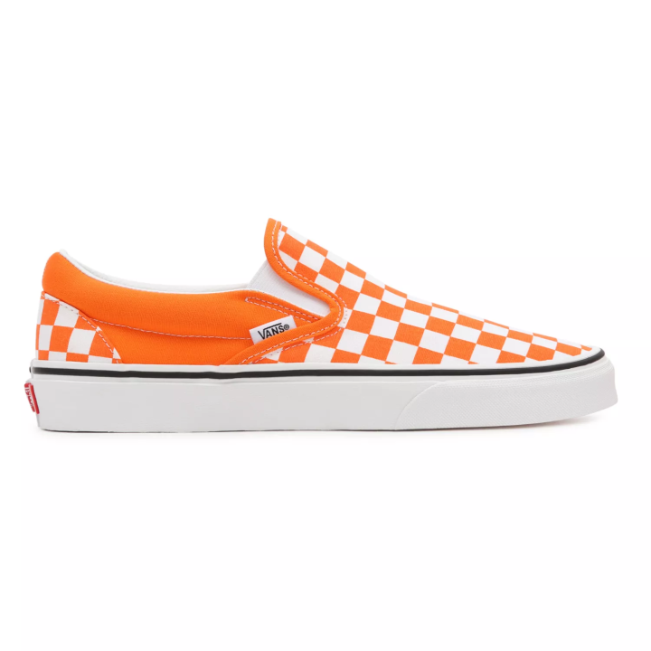 Vans รองเท้าผ้าใบ Checkerboard Classic Slip-On | Orange Tiger/True ...