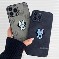 Suitable For Mickey Mouse Minnie Leather Casting for IPhone 14 12 13 11 Pro Max 14plus Lens Protective Case