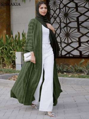 Siskakia ชุดกิโมโนอาบายาสำหรับมุสลิม,เสื้อคลุมคาร์ดิแกนแฟชั่นสไตล์ดูไบสีพื้นสไตล์ซาอุดิอาระเบีย2022
