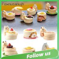 FOXNUTANUJH 6PCS หลากสี รูปแกะสลักขนมหนูแฮมสเตอร์ขนาดเล็ก ดีไอวาย เรซิน มาการองหนูแฮมสเตอร์ ของขวัญสำหรับเด็ก ภูมิทัศน์ขนาดเล็กมาก รูปปั้นสัตว์ขนาดเล็ก งานฝีมืองานประดิษฐ์