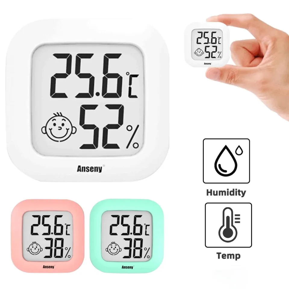 Mini Digital Lcd Thermometer Hygrometer With Smile Face Indoor