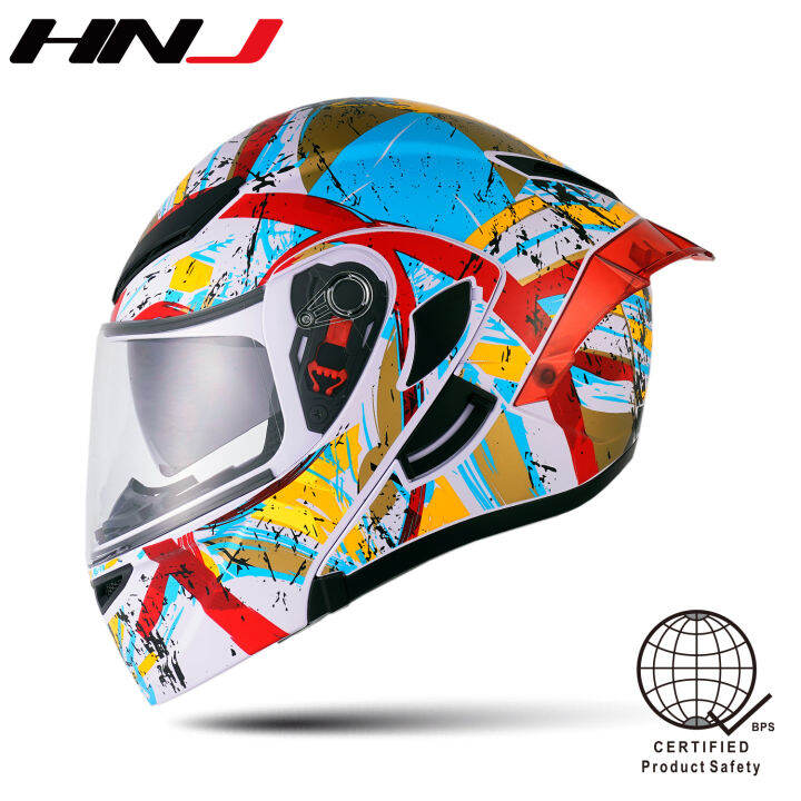 HNJ 852 Open face motorcycle helmet Dual Visor Modular motor helmets Lazada PH