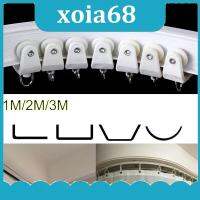 xoia68 Shop 1M 2M 3M Curtain Track Rail Straight Flexible Ceiling Mounted wall Windows Balcony Plastic Bendable Home Accessories