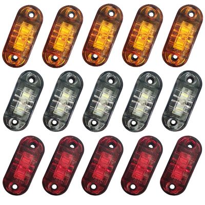 【CW】10PCS Warning Light LED Car Trailer Truck Vrachtwagen Red Orange White 12V 24V LED Side Marker Lamp For Truck Accessories