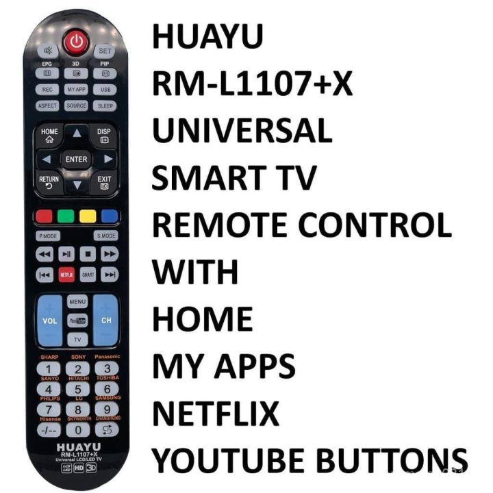 tkk-huayu-rm-l1107-x-rm-014s-รีโมตคอนโทรลสมาร์ททีวี-พร้อมปุ่ม-netflix-และ-youtube